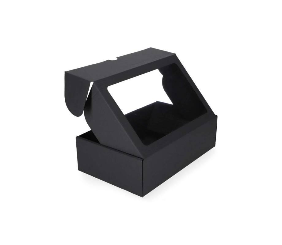 427-13L: 270 x 178 x 80 mm cardboard quick-closing box with window FEFCO 0427 1