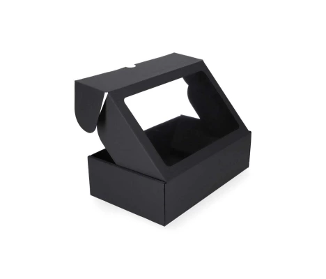 427-13L: 270 x 178 x 80 mm kartoninė greito uždarymo dėžė su langeliu FEFCO 0427 2