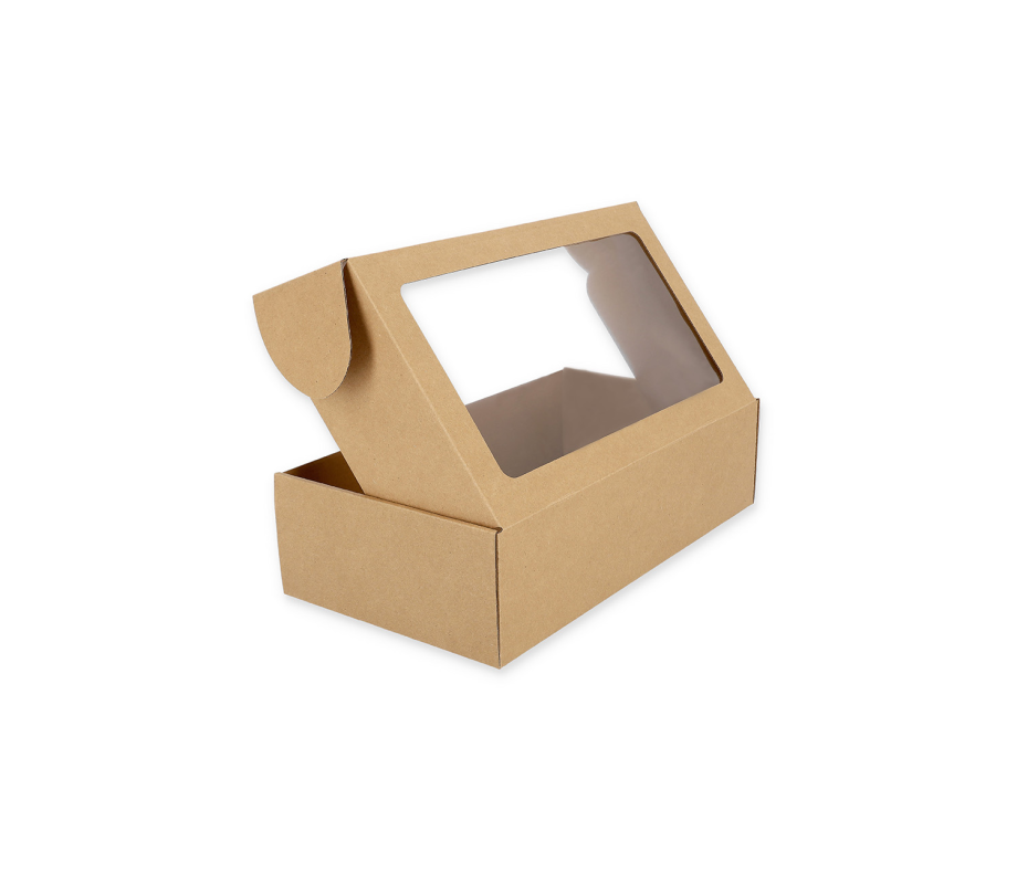 427-20: 340 x 190  x 90 mm kartoninė greito uždarymo dėžė su langeliu 6