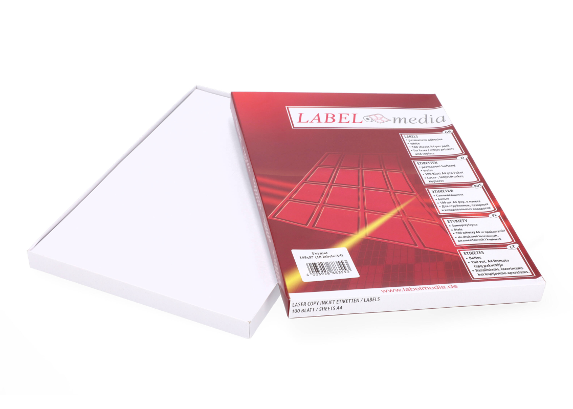 A4-10: 10 labels per sheet 105 mm x 57 mm 1
