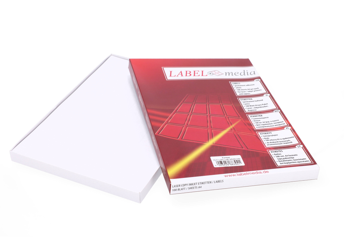 A4-40: 40 labels per sheet 52.5mm x 29.7mm 1