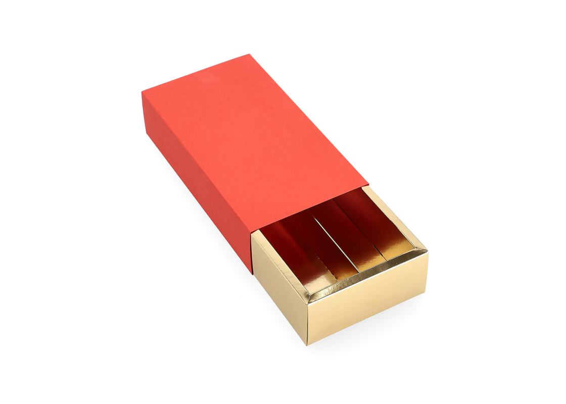 AKC_MAC/M: 200 x 100 x 50 mm Raudonos spalvos dėžė saldainiams ir macarons sausainiams 1