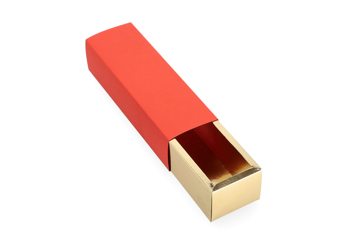 AKC_MAC/S: 200 x 50 x 50 mm Raudonos spalvos dėžė saldainiams ir macarons sausainiams 1