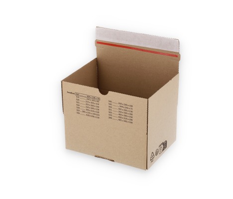 ASD/10: 169 x 130 x 70 mm. Shipping box with auto-lock bottom and adhesive closure strip. 1