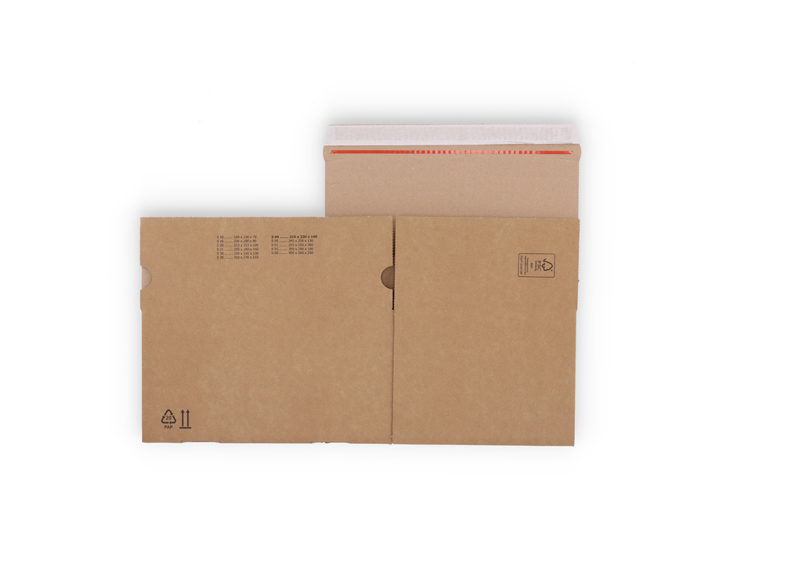 ASD/40: 310 x 230 x 160 mm. Shipping box with auto-lock bottom and adhesive closure strip. 6