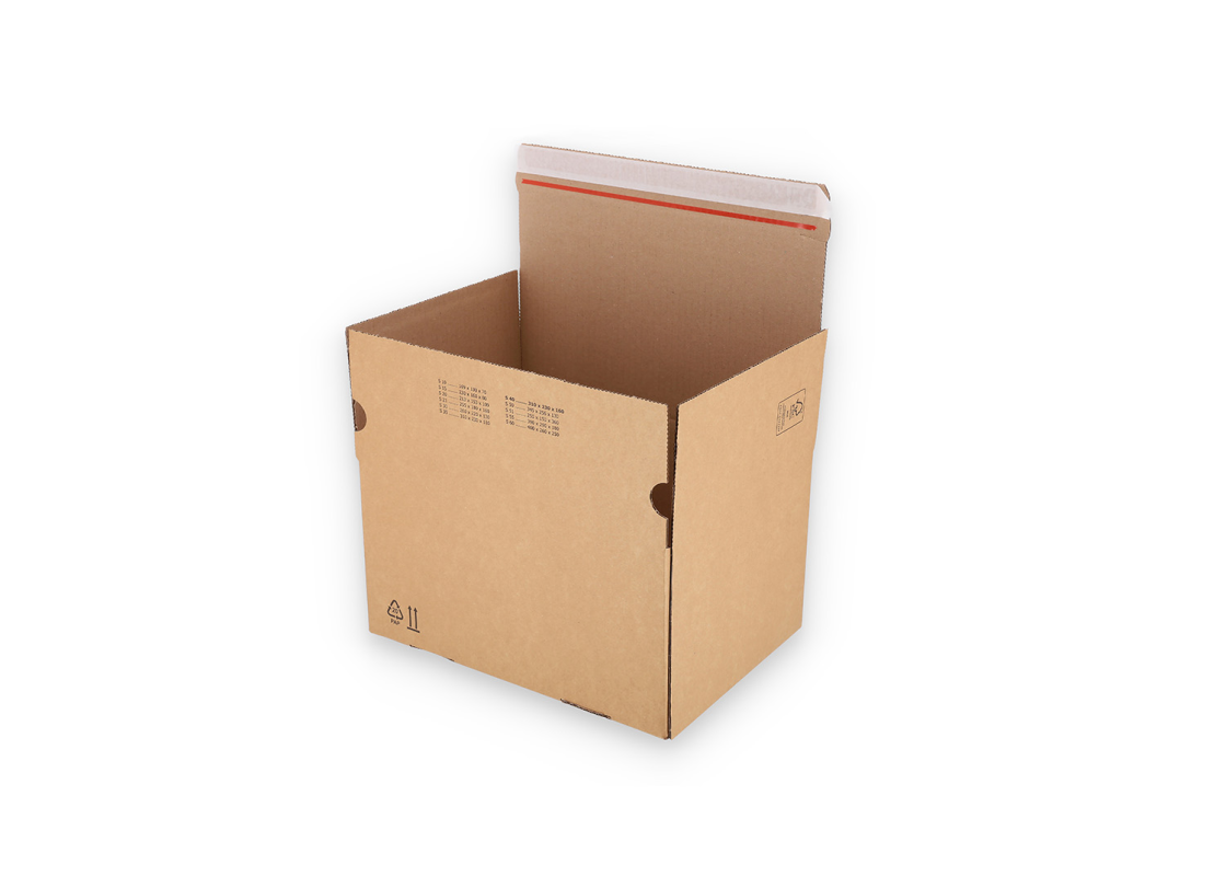 ASD/40: 310 x 230 x 160 mm. Shipping box with auto-lock bottom and adhesive closure strip. 1