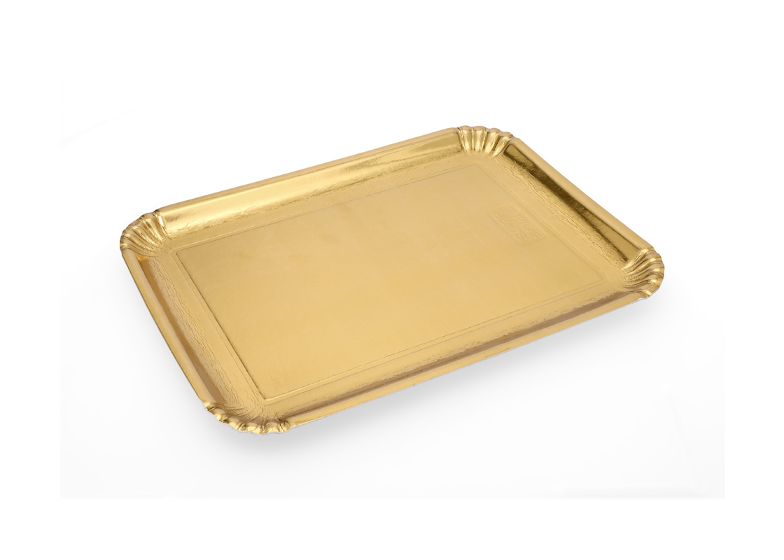 PD-FUR/S: 350 x 265 mm, 10 pcs. golden cardboard plates for buffets 2