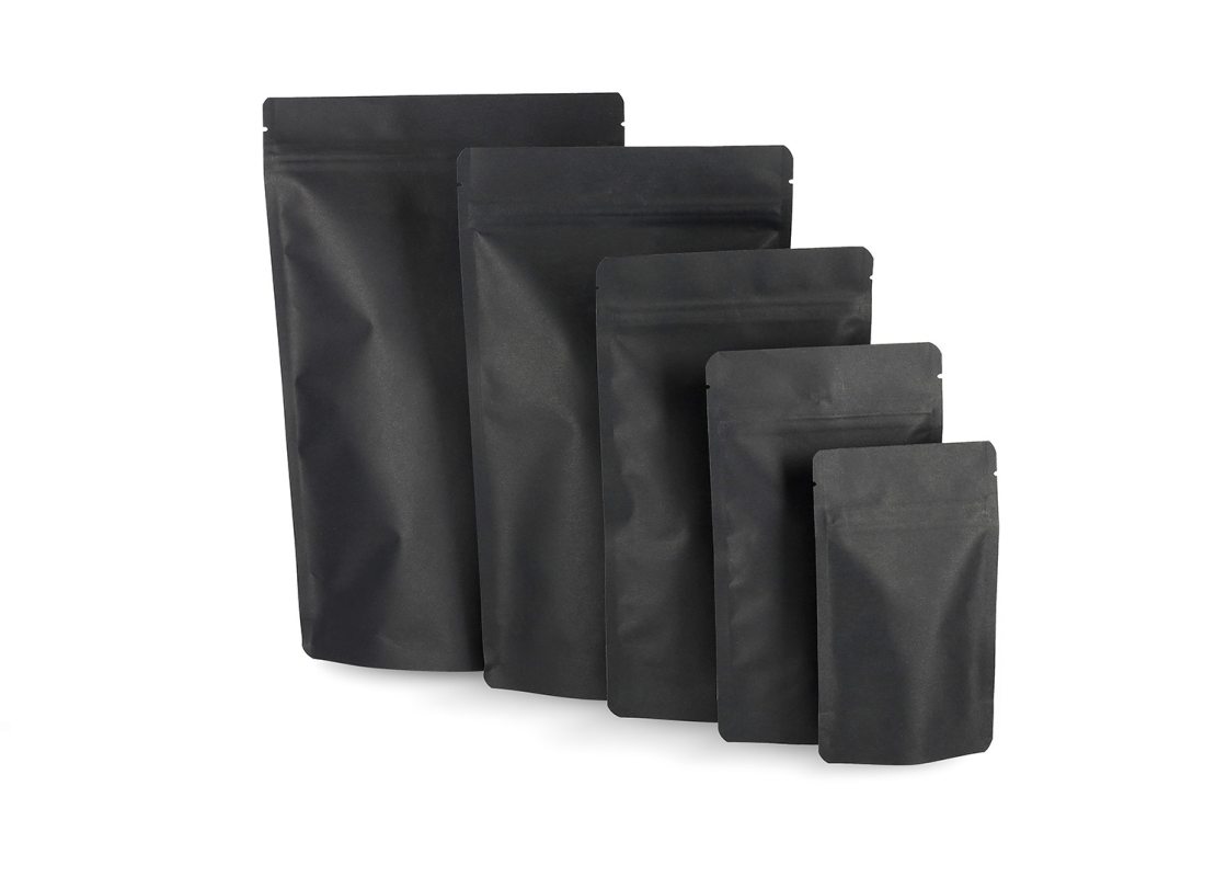 DOY-J: Juodos spalvos Doy-pack pastatomi maišeliai 100 vnt. 1