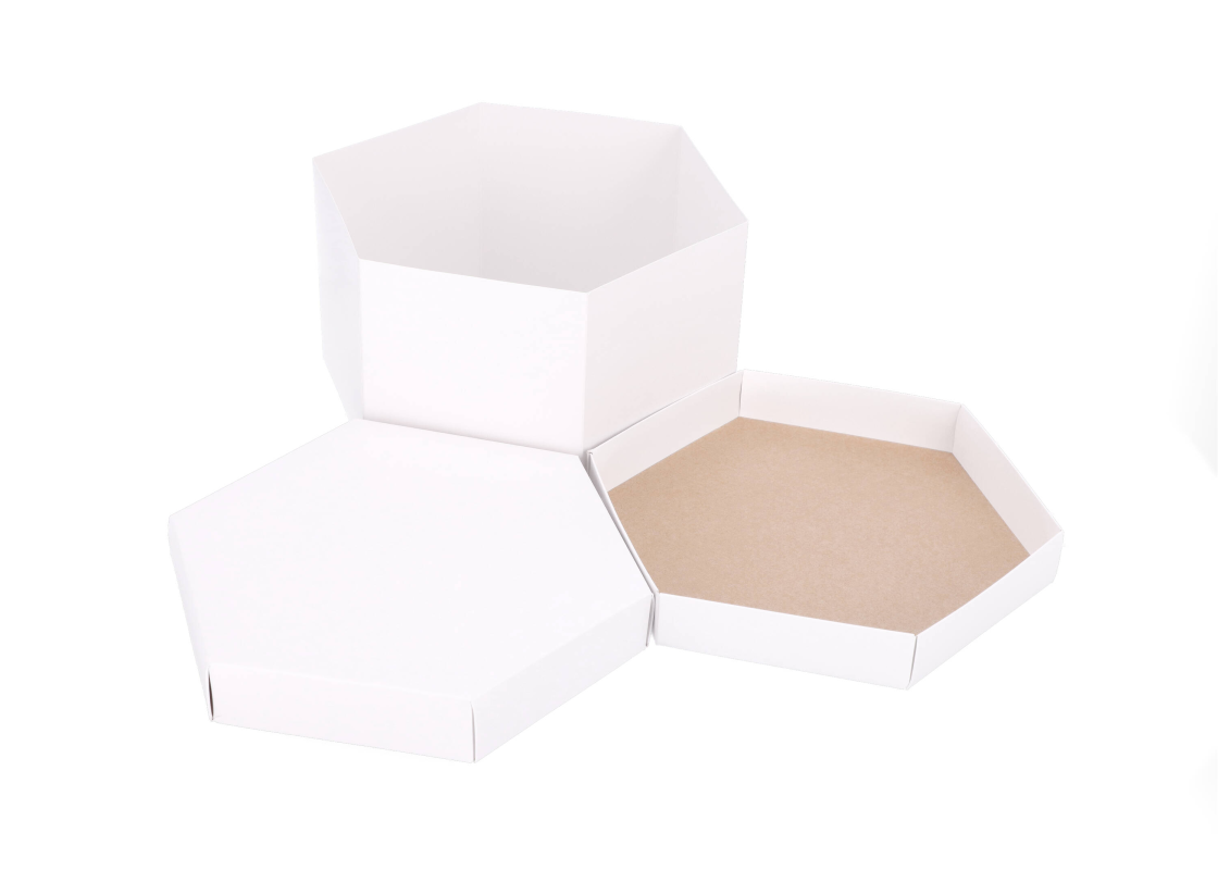 DT-S: 245 x 245 x 150 mm. hexagonal cake box 1