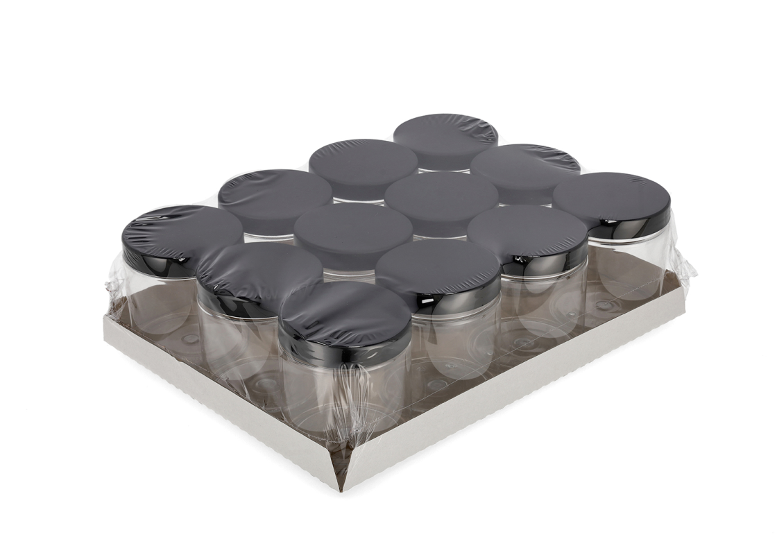 INDPET 500/12: 500 ml Plastic jars with screw-on lids (12 pcs.) 2