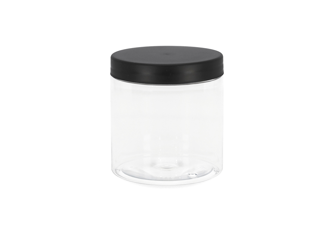 INDPET 500/12: 500 ml Plastic jars with screw-on lids (12 pcs.) 1