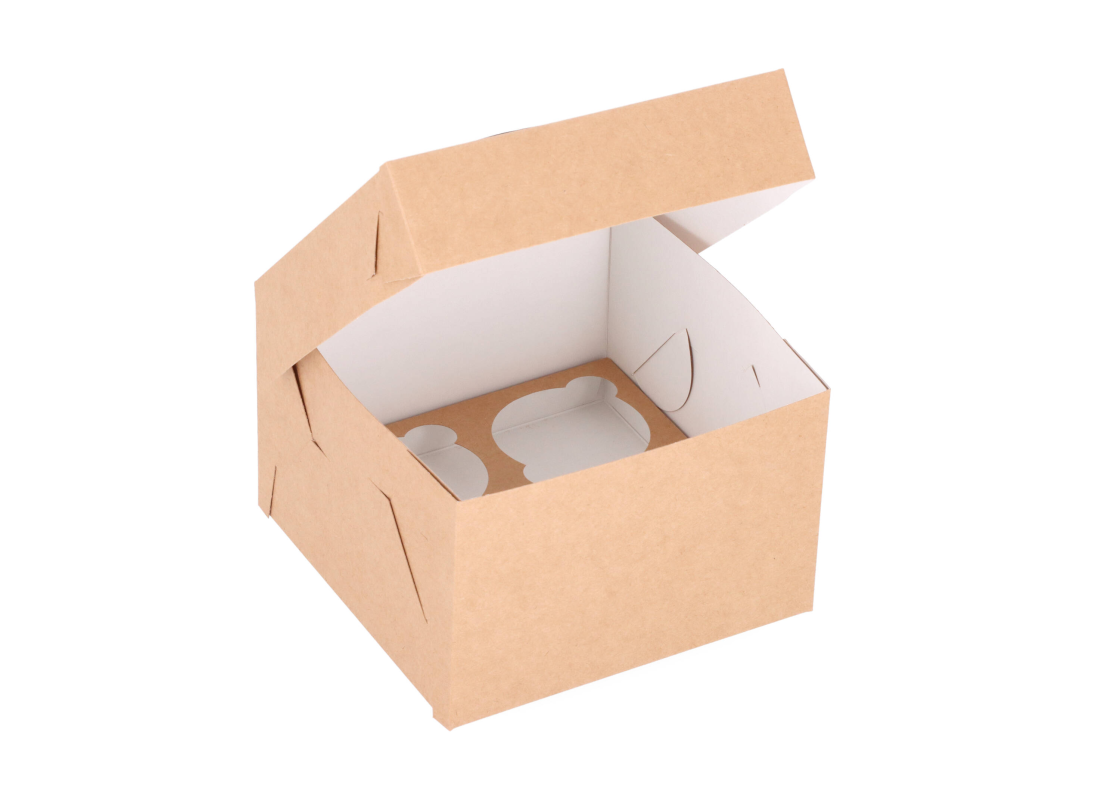 KEK-4: 150 x 150 x 100 mm Box for 4 cupcakes 1