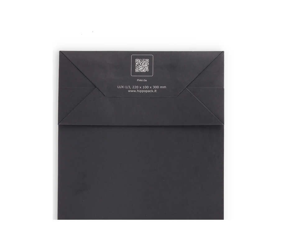 LUX-1: 220 x 100 x 300 mm Prabangus popierinis maišelis su satininėmis rankenėlėmis 18