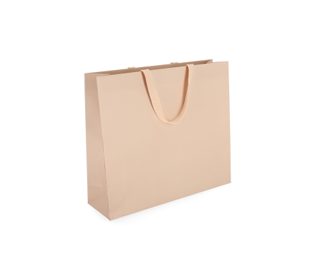 OMG-5: 400x120x350 mm Laminated paper gift bag with integrated fabric handles 2