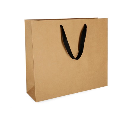 OMG-11: 400x120x350 mm Popierinis dovanų maišelis su medžiaginėmis rankenėlėmis 1