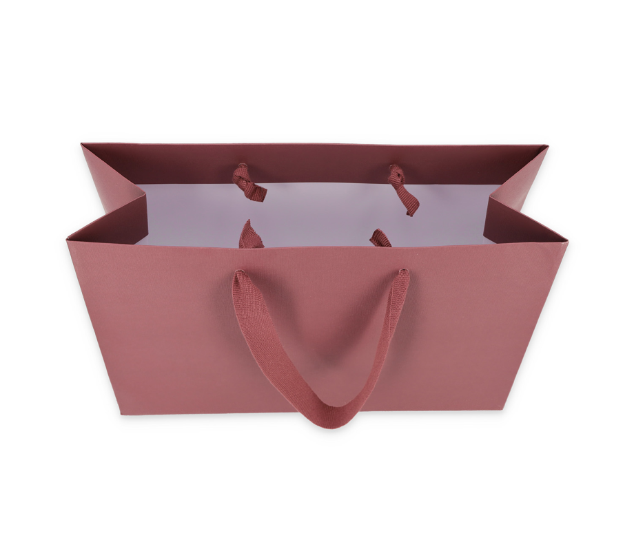 OMG-1: 188x55x135 mm Popierinis dovanų maišelis su medžiaginėmis rankenėlėmis 2