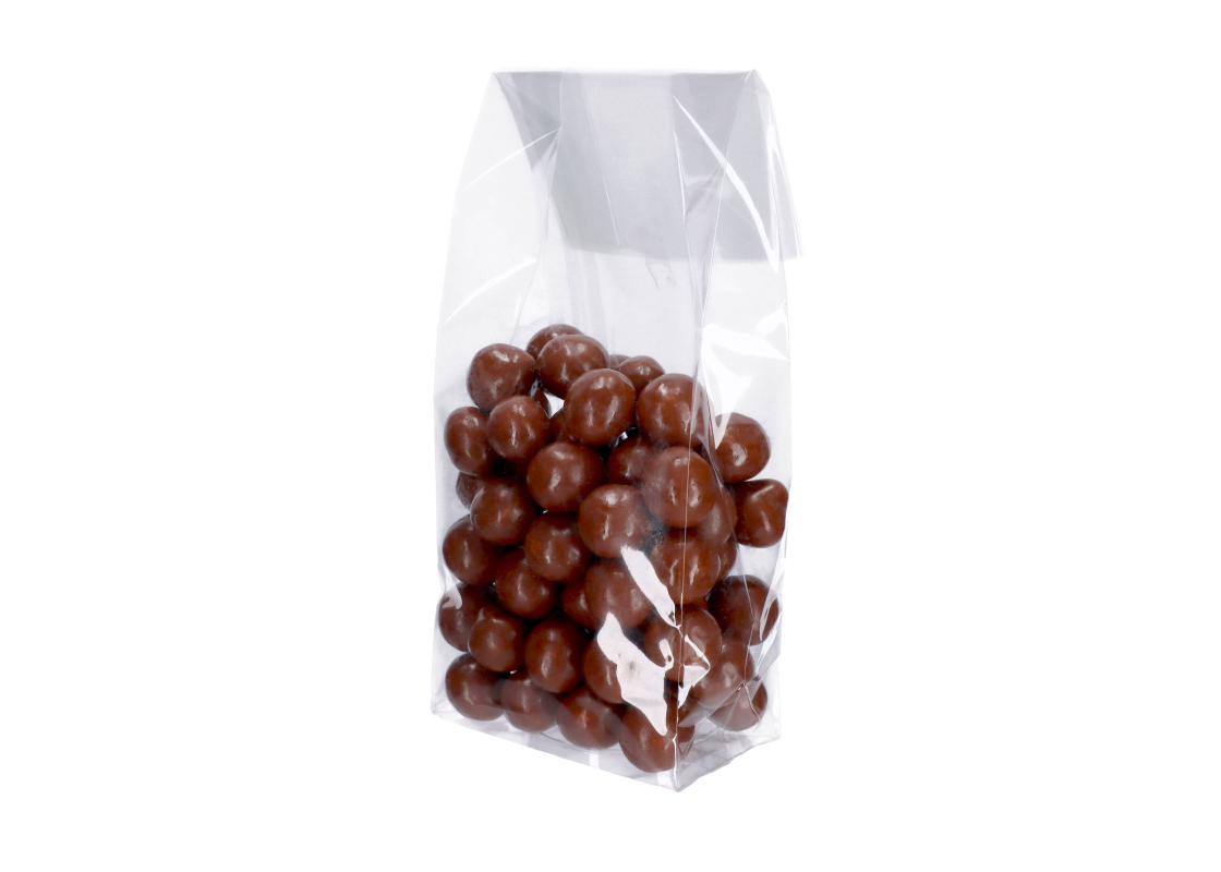 OPP-D2: 80 x 50 x 250 mm plastic OPP bag with block bottom 100 pcs 1