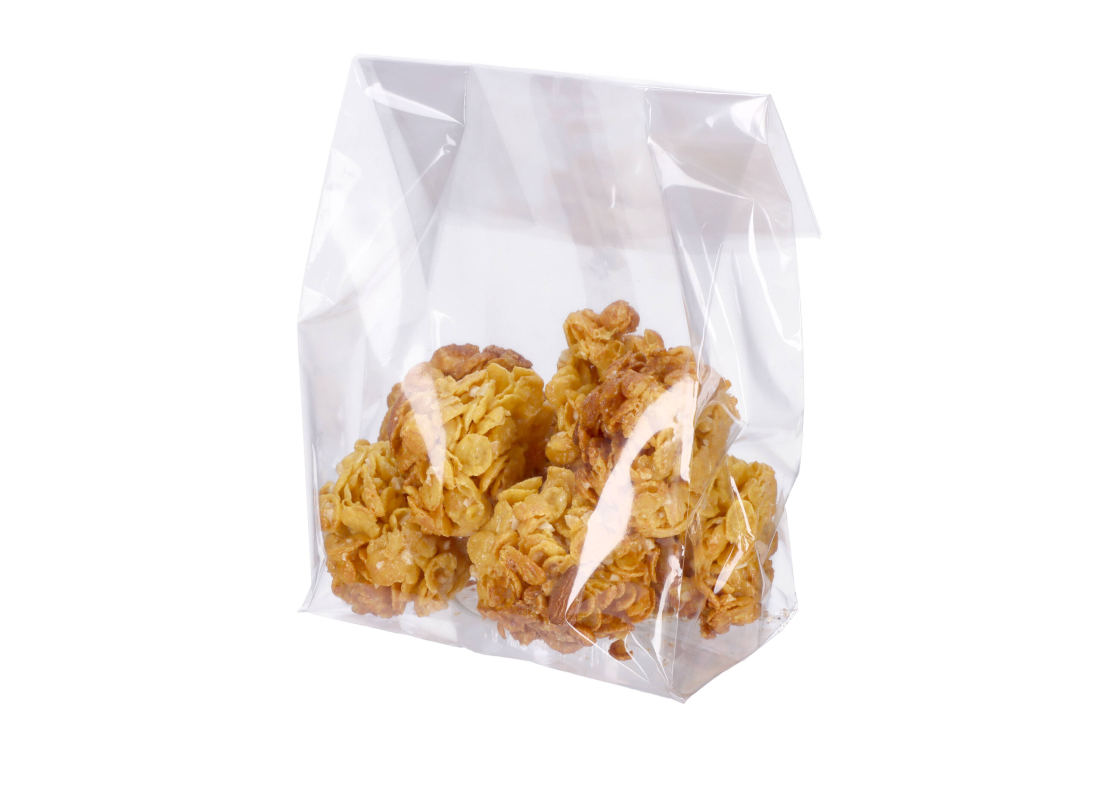 OPP-D4: 140 x 80 x 240 mm plastic OPP bag with block bottom 100 pcs 1
