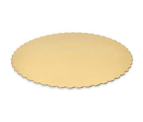 PD-FB34: Ø340 mm cake tray, wavy edges, gold, 10 pcs. 1