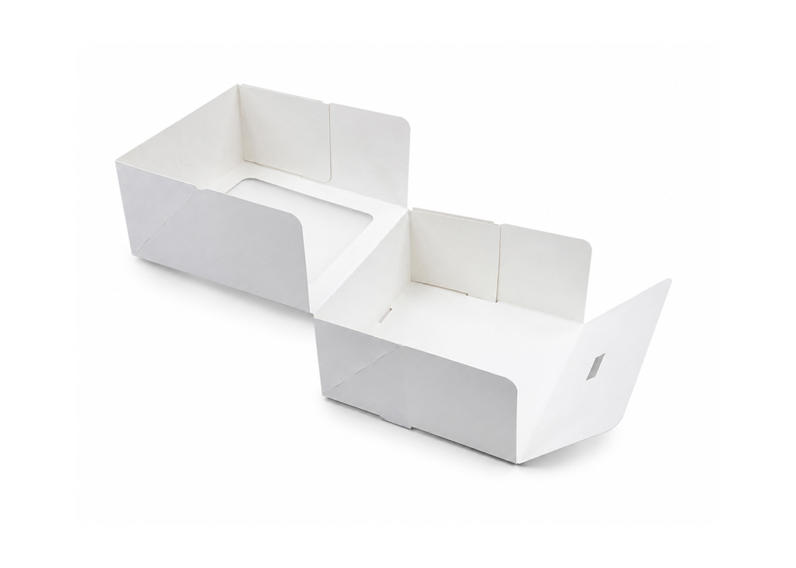 PRAL-3: 207x192x90 mm automatinio surinkimo dėžė pyragui su PVC langeliu, 15 vnt. 2