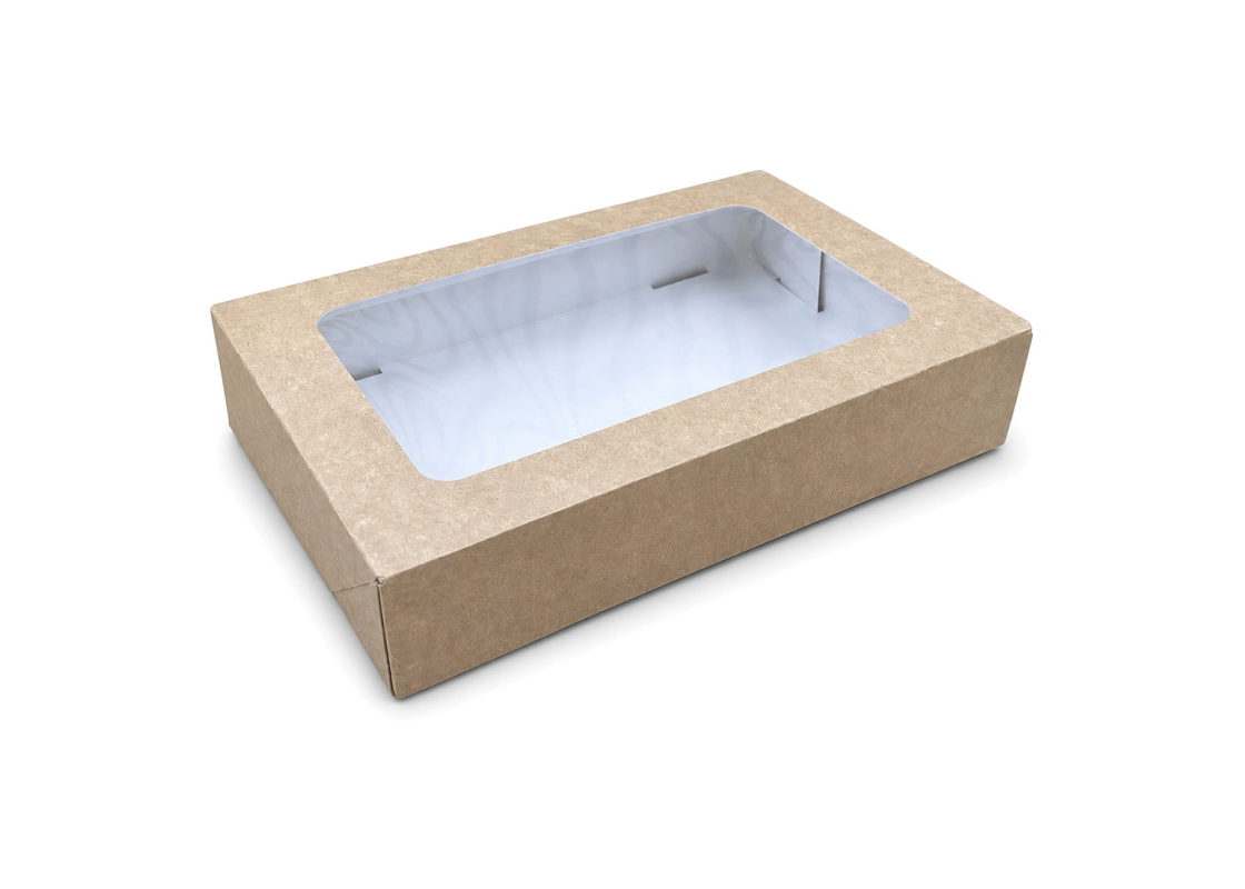 PRAL-9: 190x130x50 mm automatinio surinkimo dėžė pyragui su PVC langeliu, 15 vnt. 1