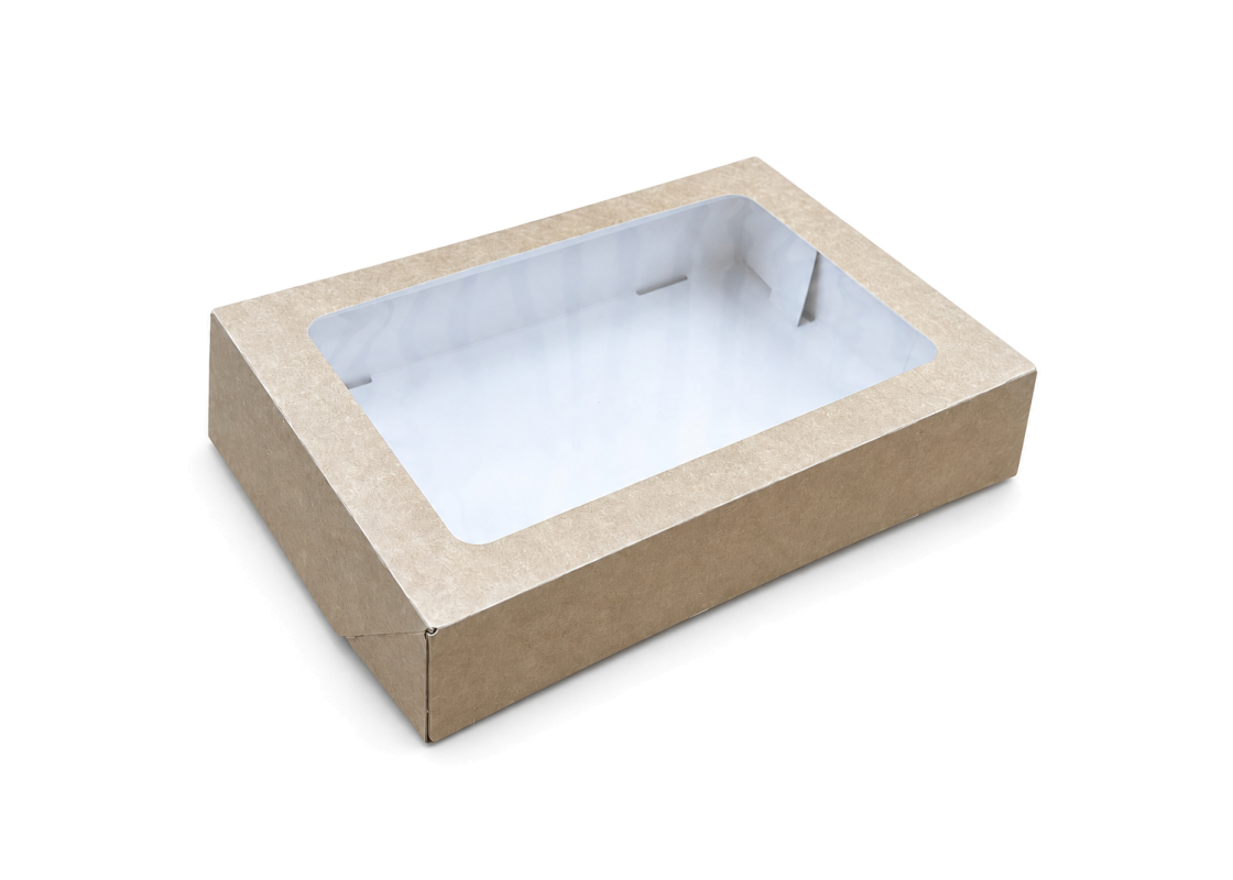 PRAL-11: 260x190x60 mm automatinio surinkimo dėžė pyragui su PVC langeliu, 15 vnt. 1