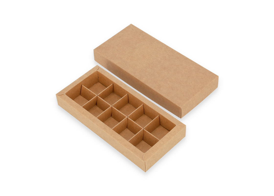 SALD-10R: 200 x 95 x 30 mm, rudos spalvos dėžė saldainiams ir macarons sausainiams (25 vnt) 2