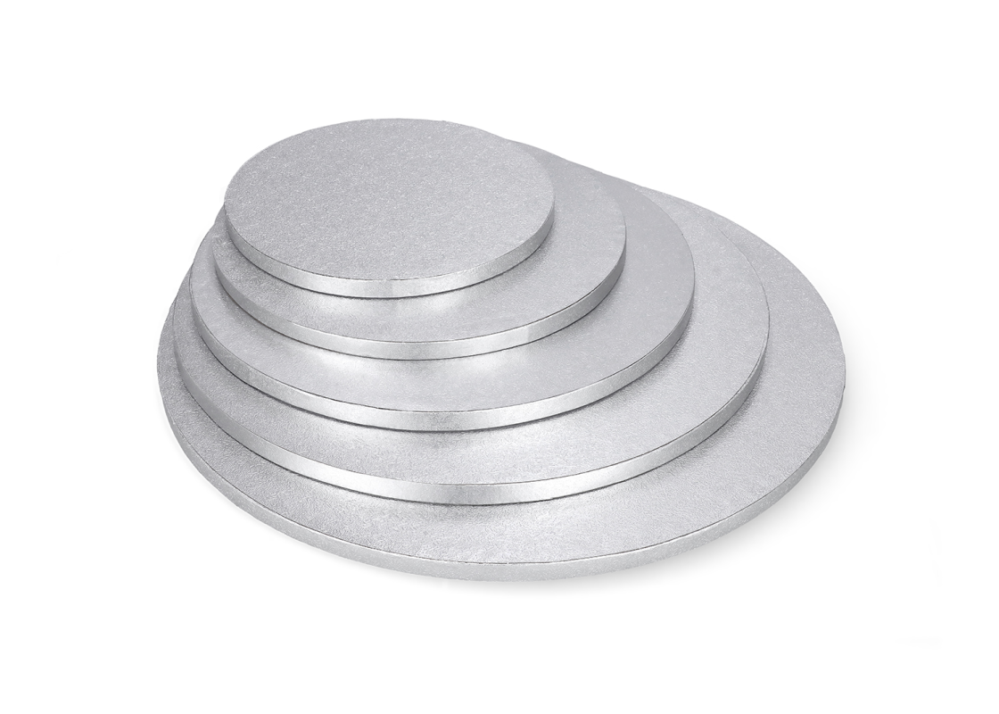 PD-SI/35: 350 mm, 1 pc. Thick silver color round cake drum, 12mm 1