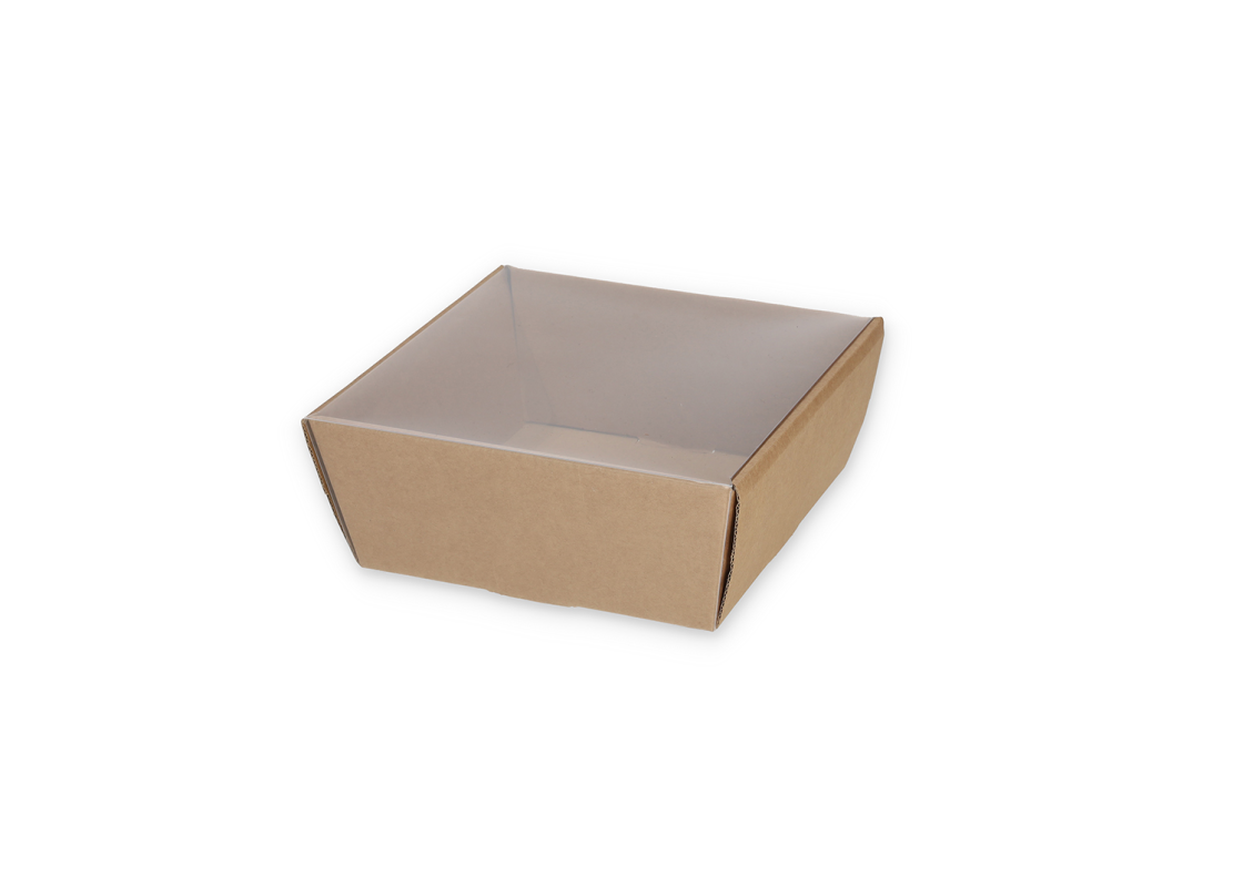 TRAY-1: Dovanų rinkinių dėžė su permatomu dangteliu, 170x170x80 mm 1