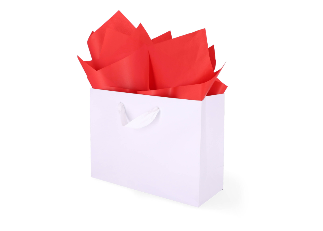 TIS-90: 760 x 500 mm colored tissue paper. Red 1