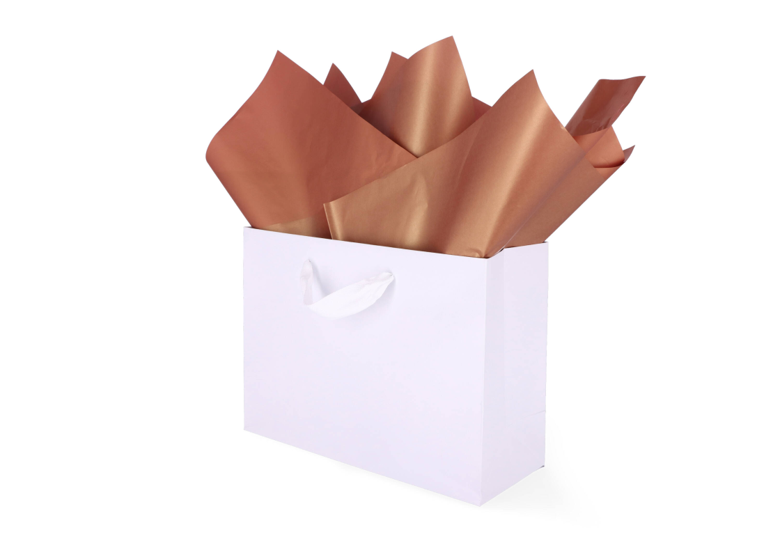 TIS-805: 760 x 500 mm metallized wrapping tissue paper Copper 1