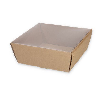 TRAY-2: Dovanų rinkinių dėžė su permatomu dangteliu, 210x210x90 mm 1