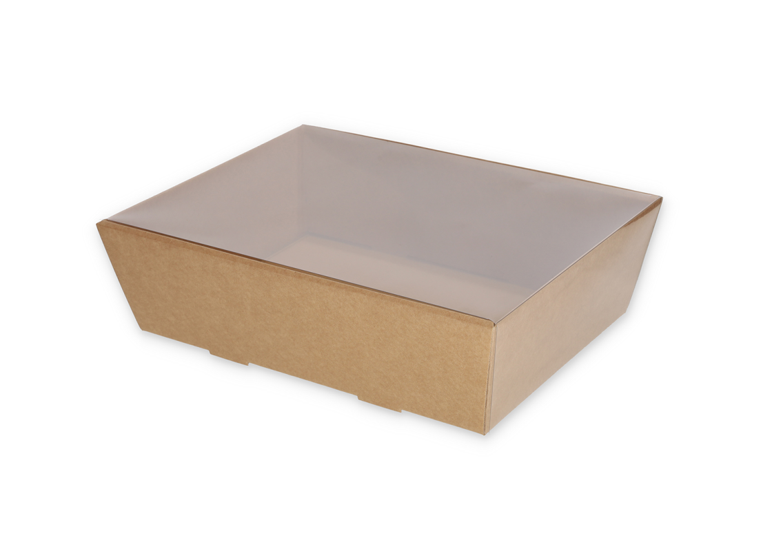 TRAY-5: Dovanų rinkinių dėžė su permatomu dangteliu, 290x210x90 mm 1