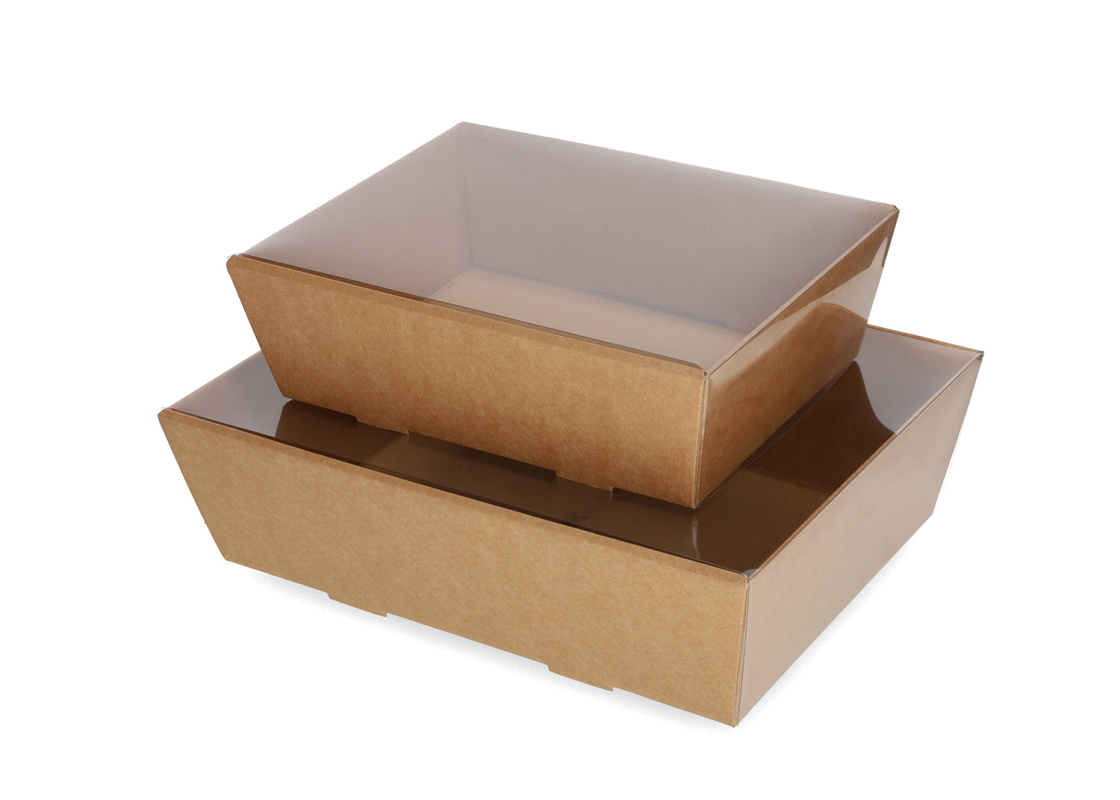 TRAY-5: Dovanų rinkinių dėžė su permatomu dangteliu, 290x210x90 mm 3